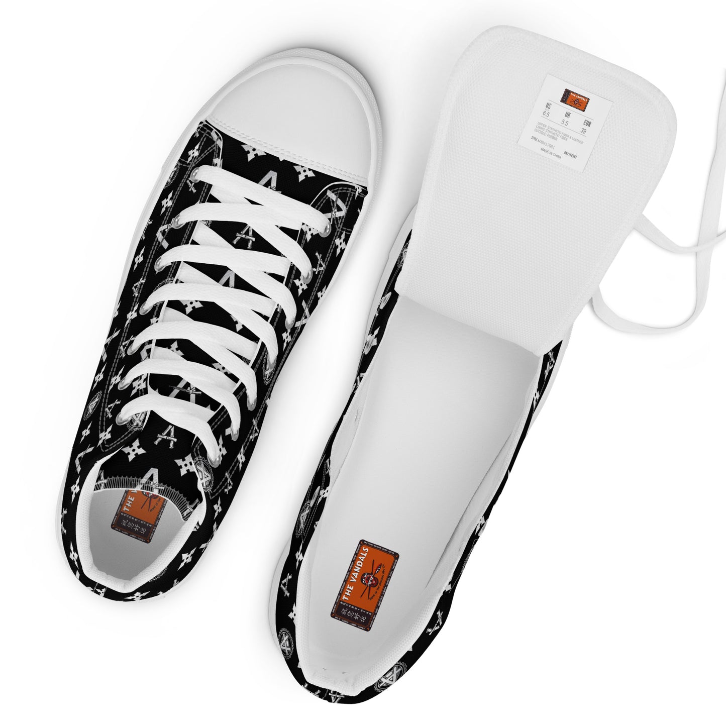 Vandals Canvas High Tops - Silver and Black Attack