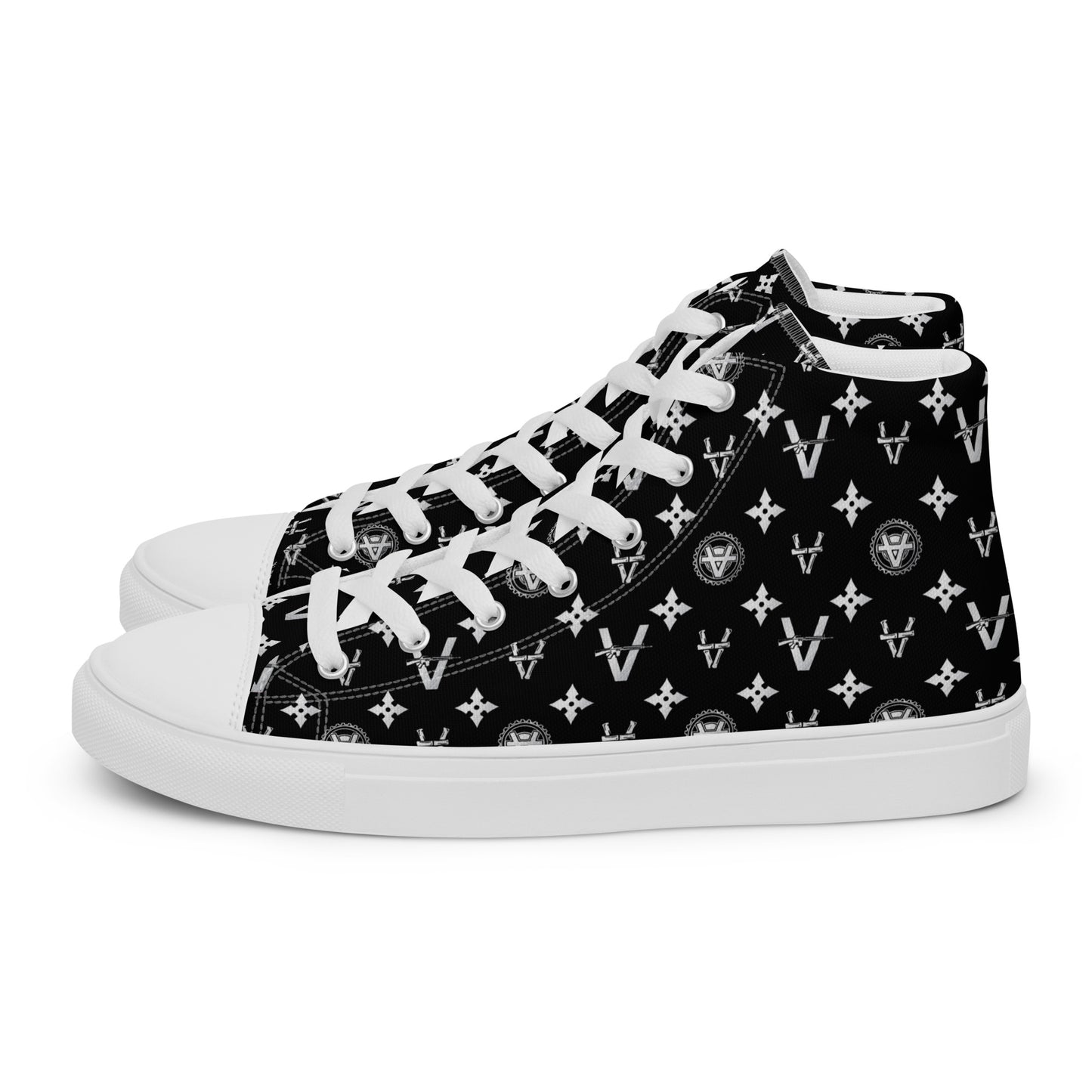 Vandals Canvas High Tops - Silver and Black Attack