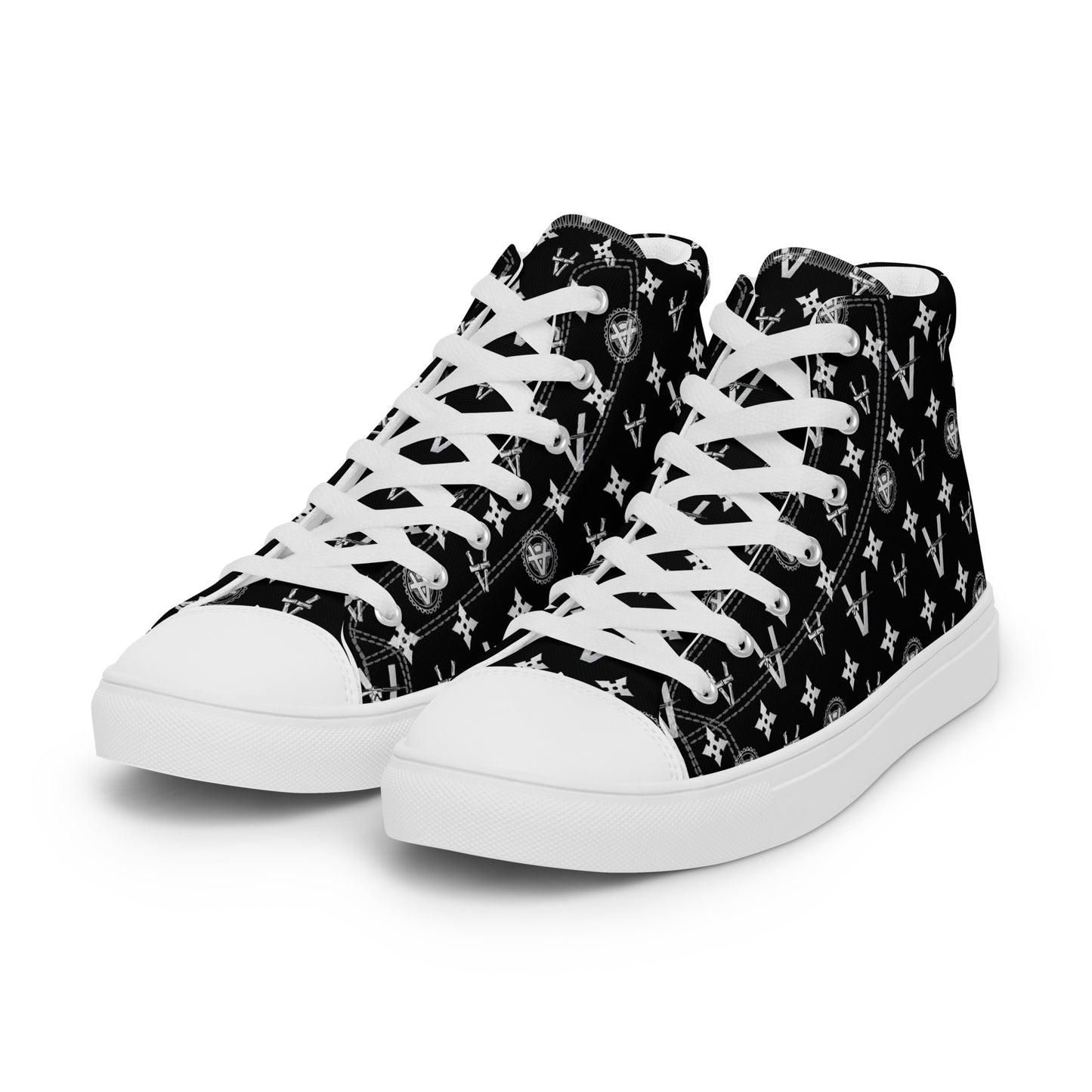 Vandals Canvas High Tops - Silver and Black Attack