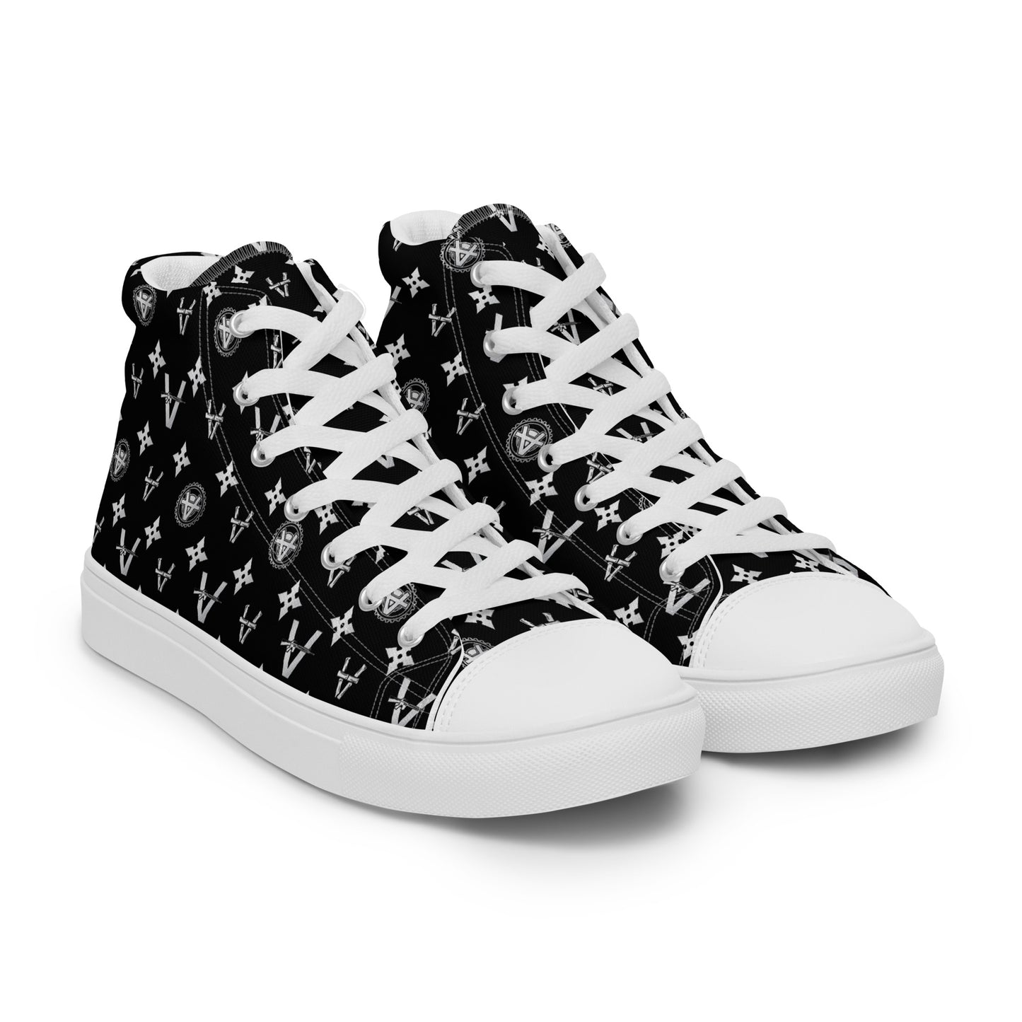 Vandals Canvas High Tops - Silver and Black Attack
