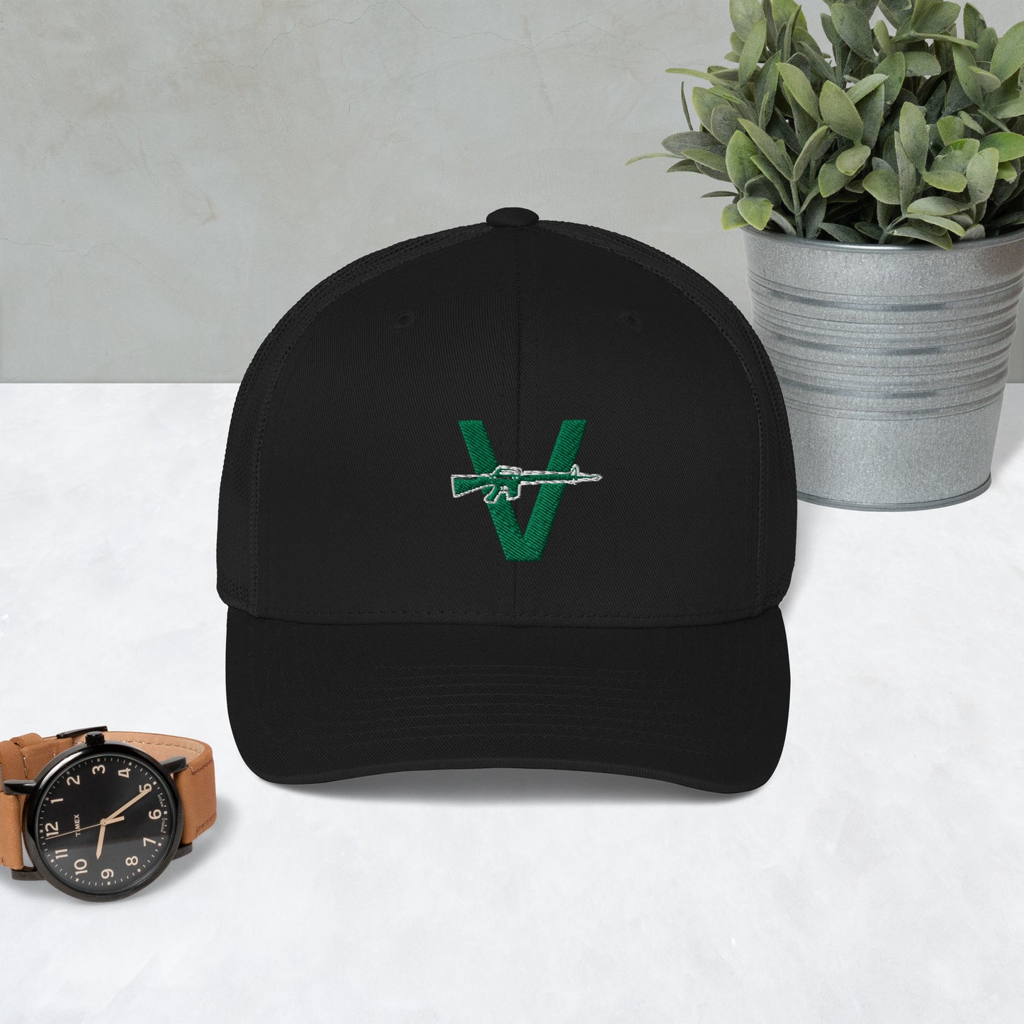 Vandals Green Logo Trucker Cap