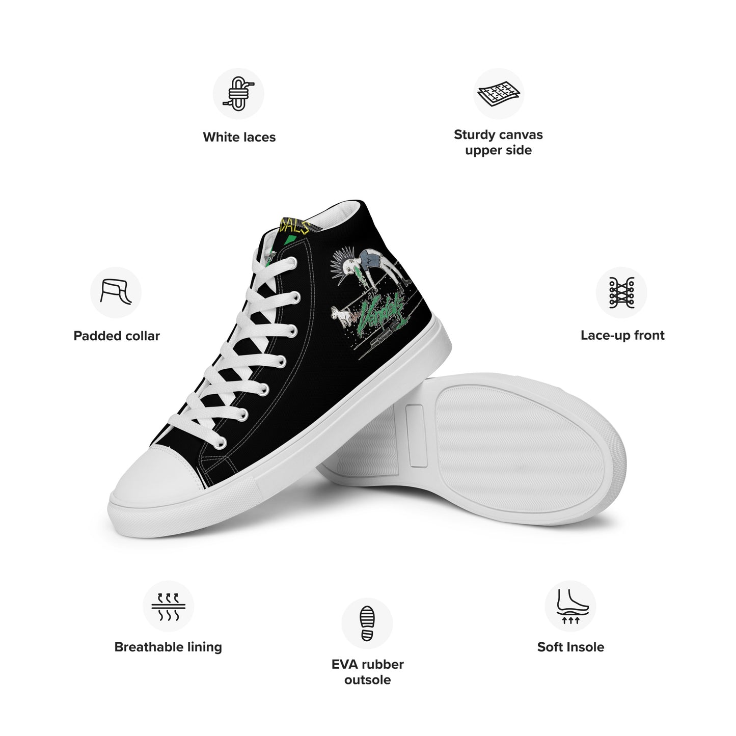 Vandals Women’s high top canvas Puke Shoes